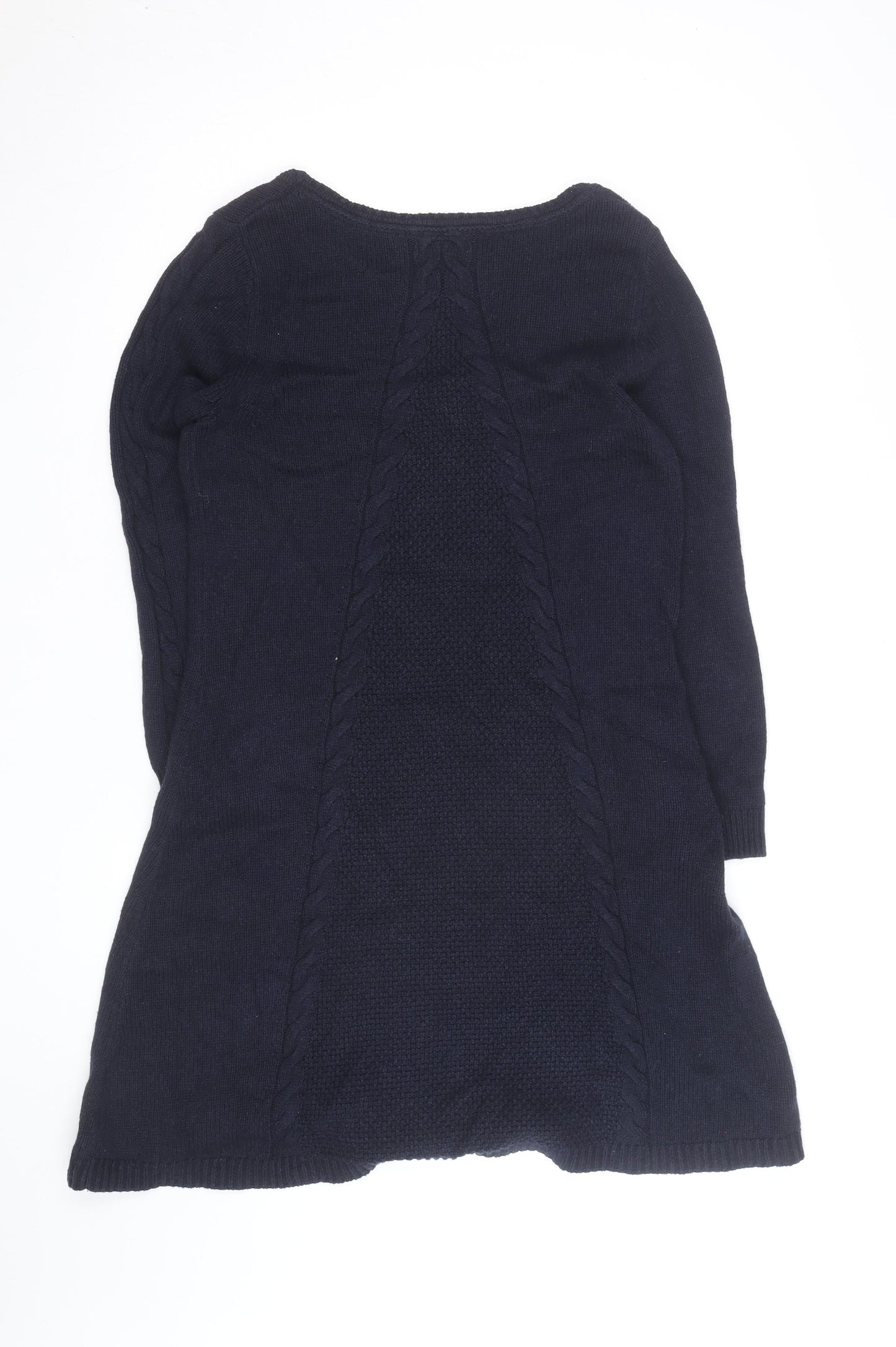 Monsoon Womens Blue Cable Knit Long Sleeve Tunic Jumper M