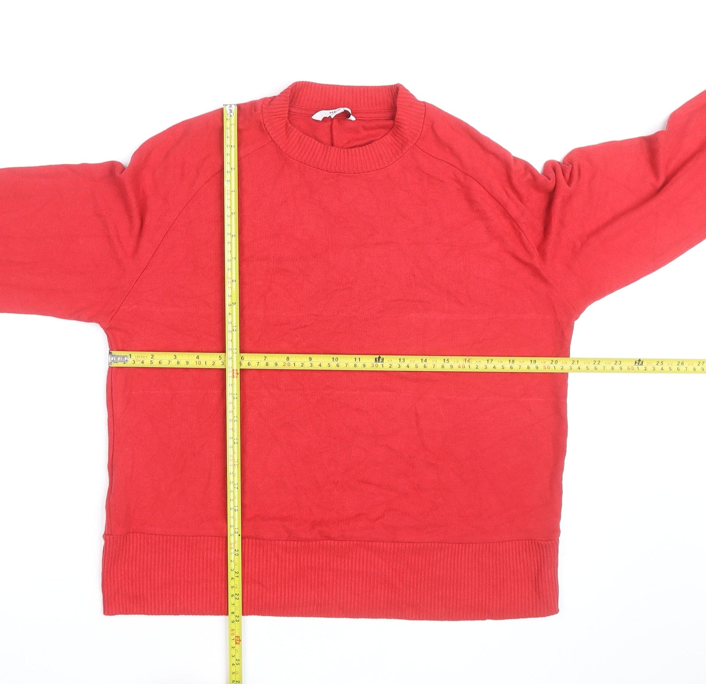 Next Women's Red Mock Neck Cotton Jumper Size M