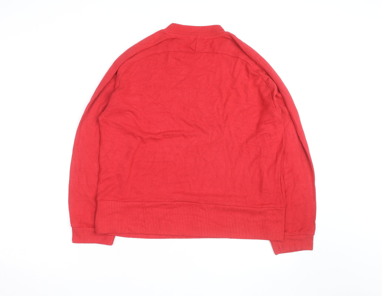 Next Women's Red Mock Neck Cotton Jumper Size M