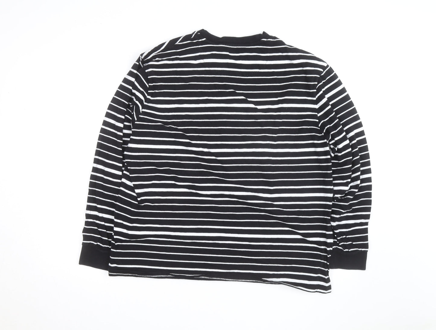 Next Women Black White Striped Long Sleeve Pullover Sweatshirt Size 14