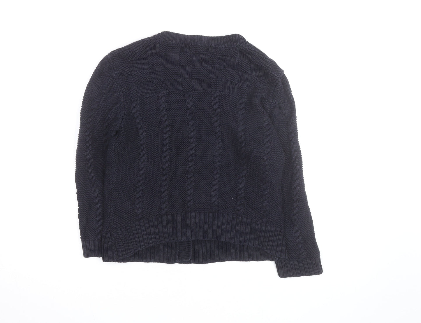 Laura Ashley Womens Black Cable Knit Cardigan Size 14