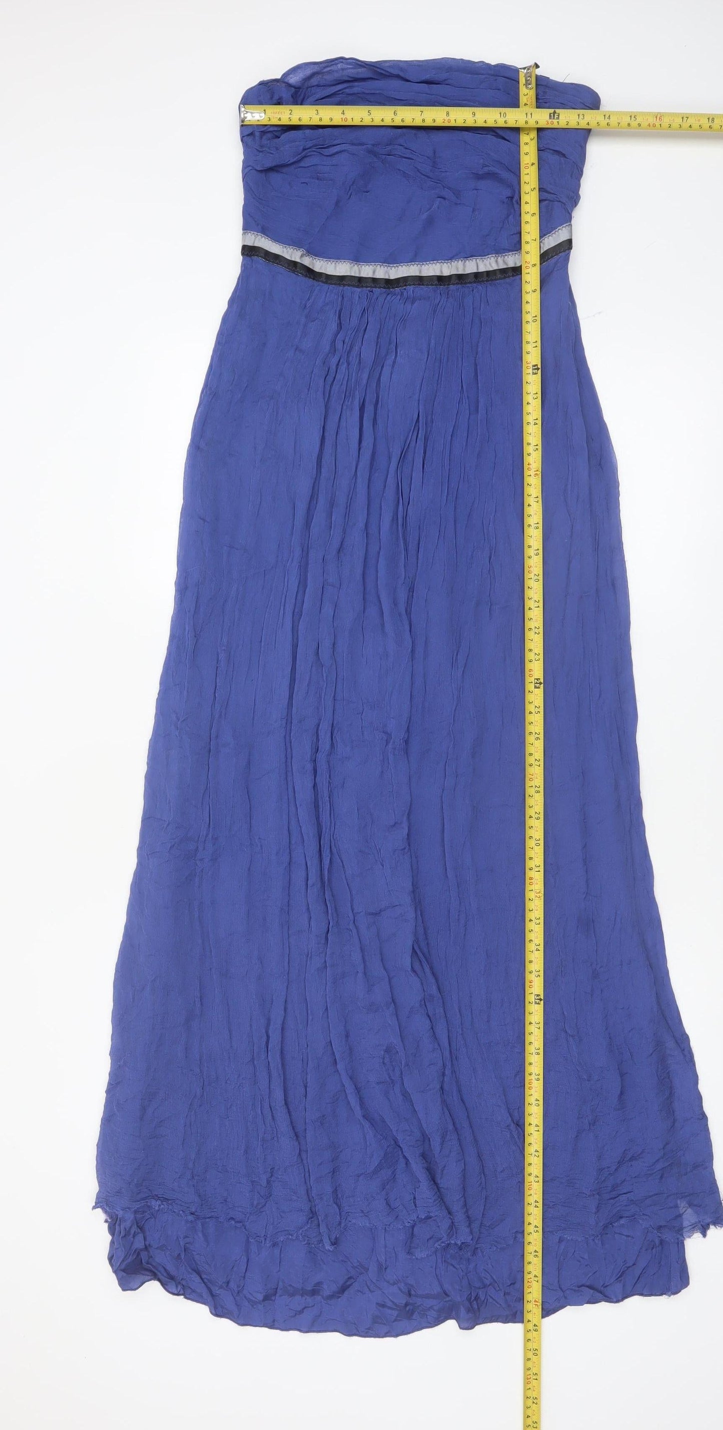 Kookai Women Blue Strapless Maxi Dress Size 10 Viscose