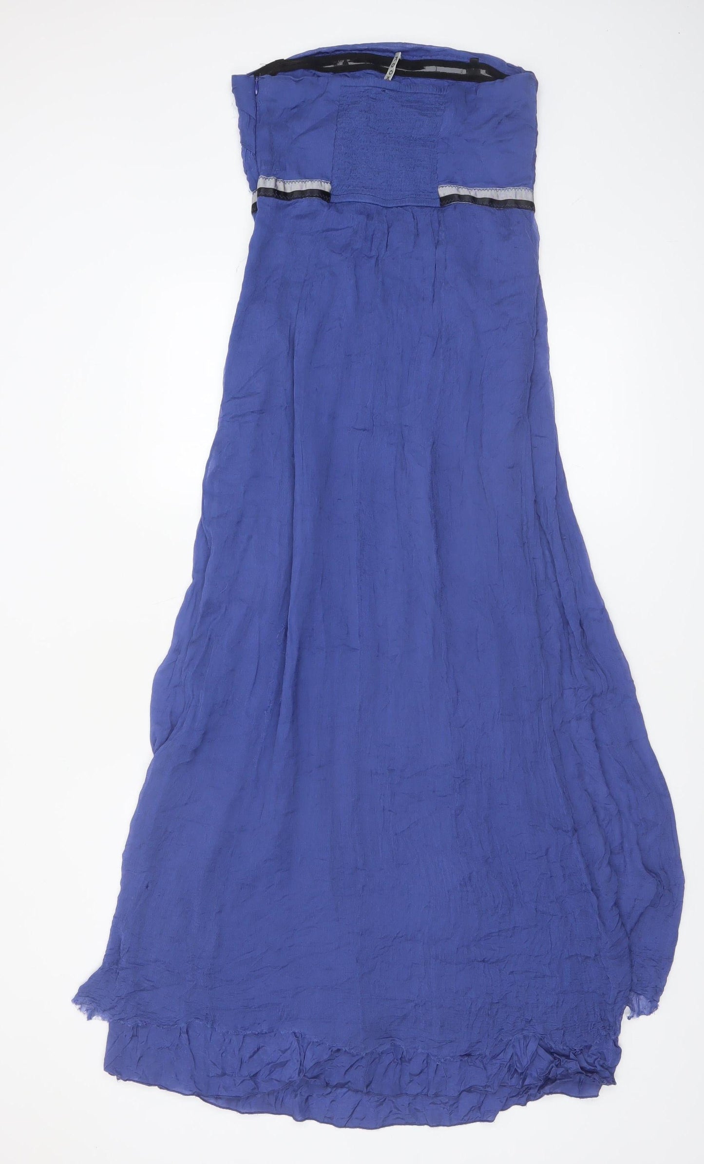 Kookai Women Blue Strapless Maxi Dress Size 10 Viscose