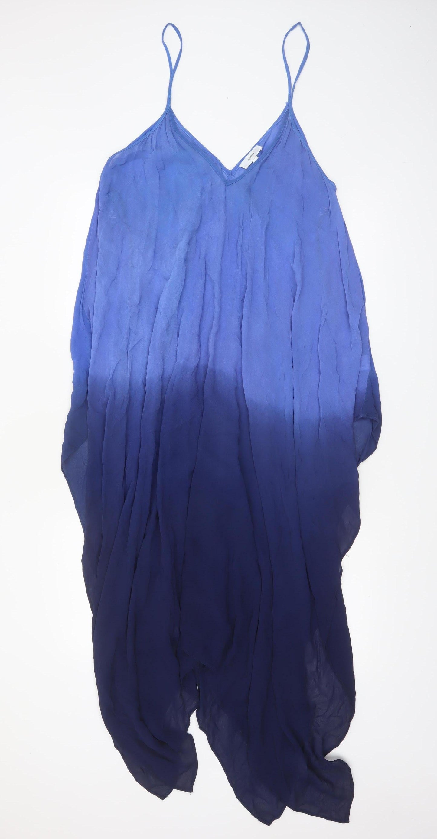 John Lewis Women’s Blue Long Slip Dress Size L Viscose Summer