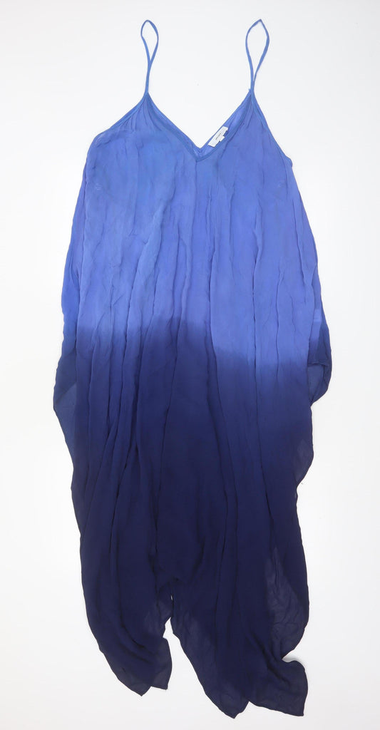 John Lewis Women’s Blue Long Slip Dress Size L Viscose Summer
