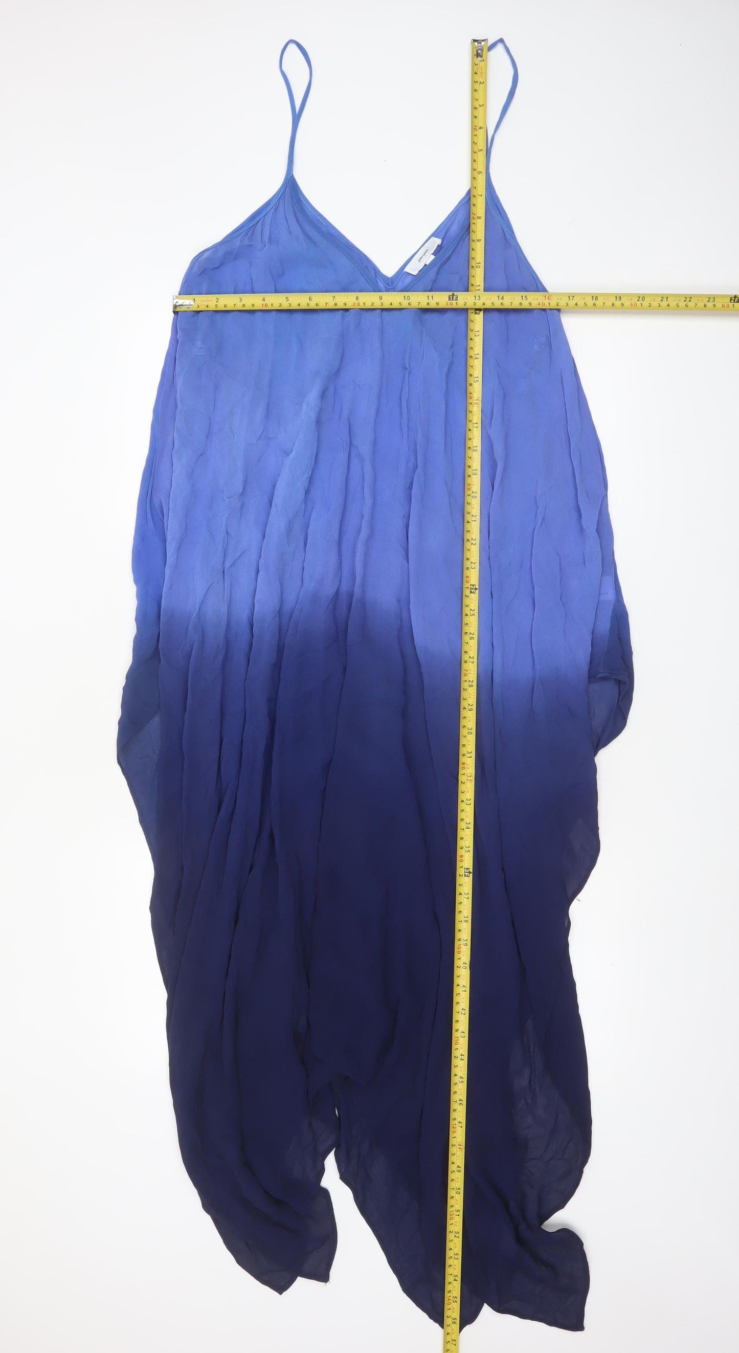 John Lewis Women’s Blue Long Slip Dress Size L Viscose Summer