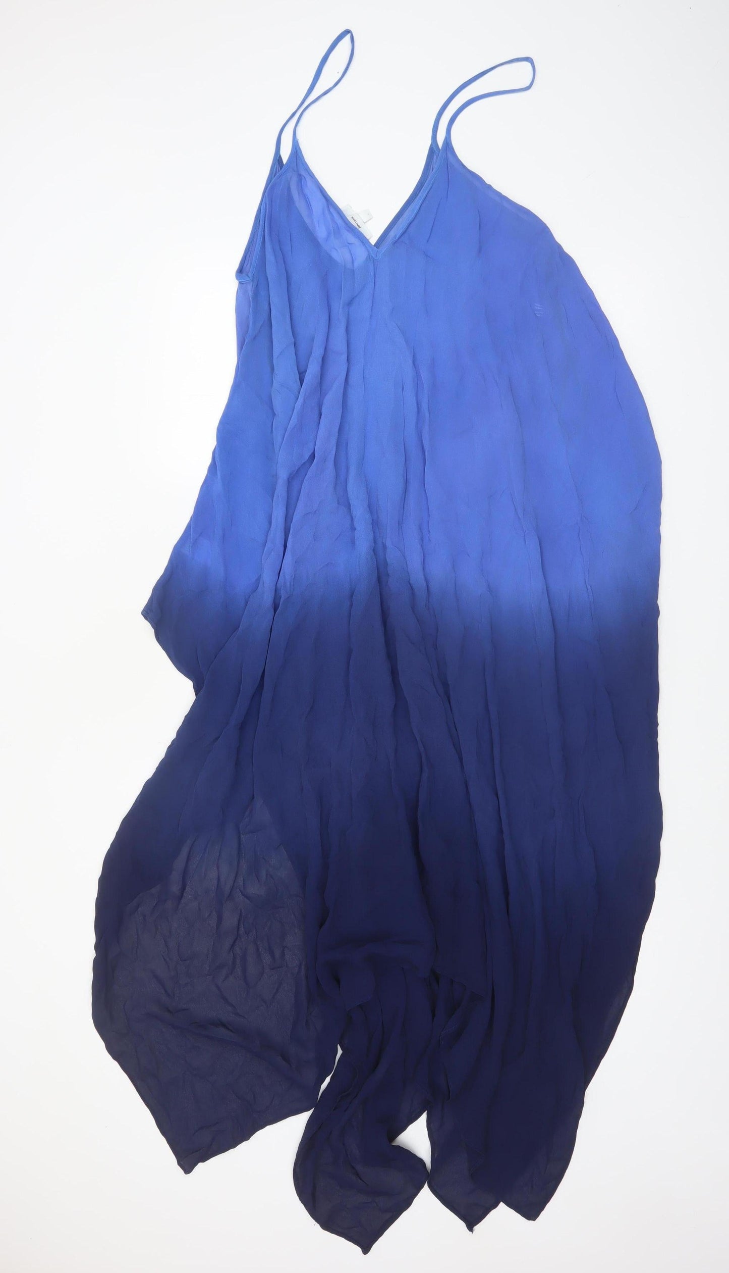 John Lewis Women’s Blue Long Slip Dress Size L Viscose Summer
