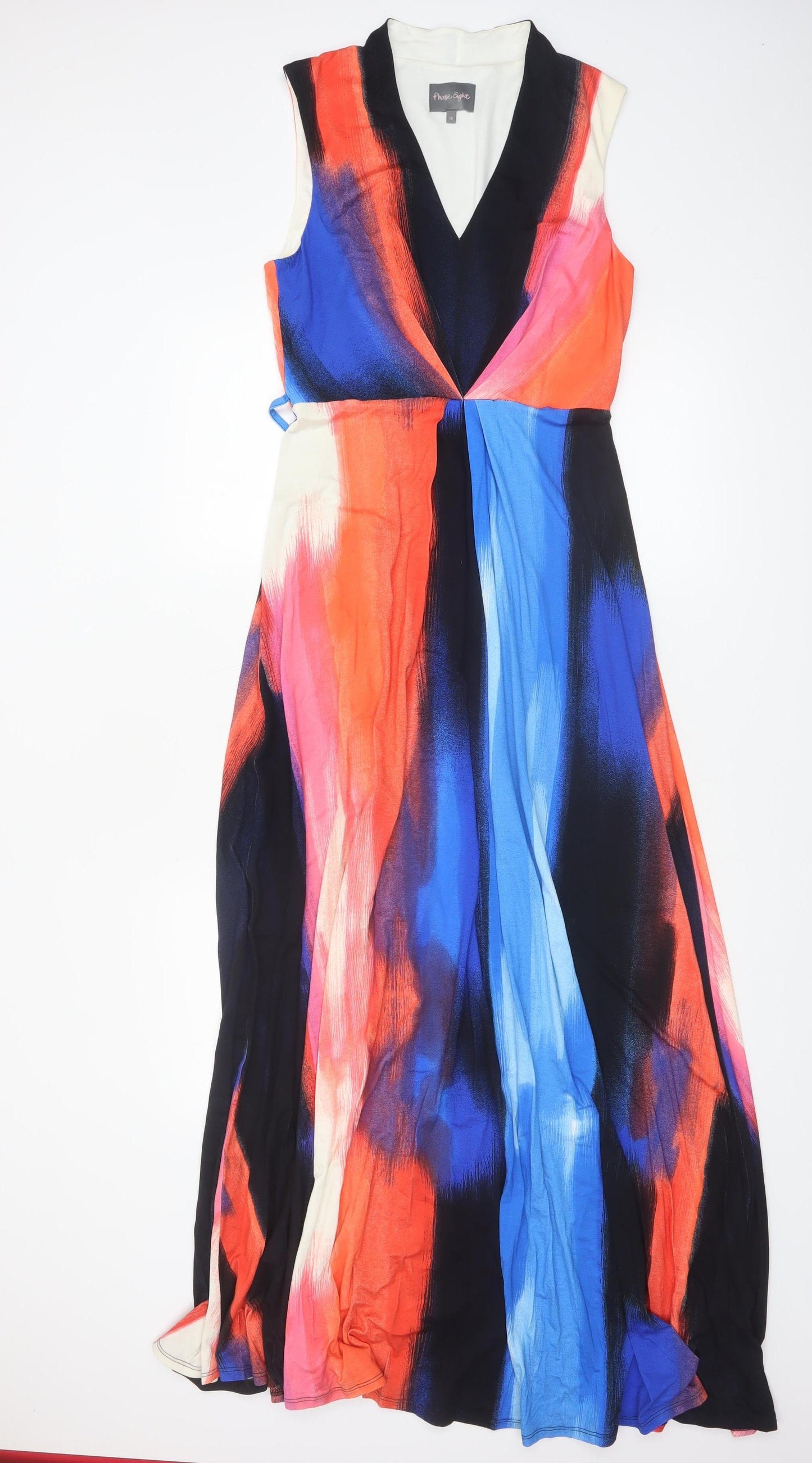 Phase Eight Women’s Multicoloured Sleeveless Long Wrap Dress Size 12