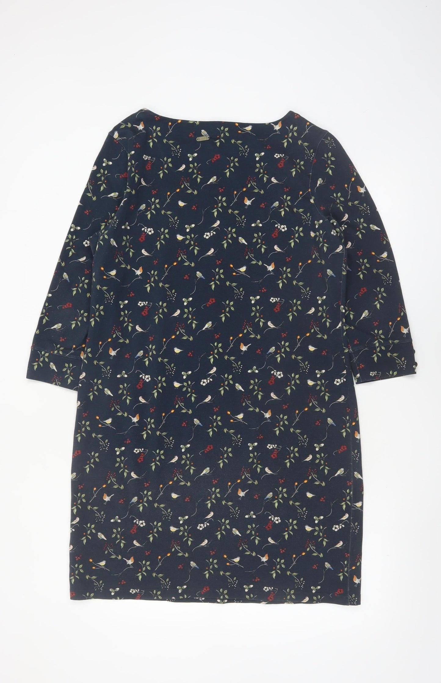 Barbour Women's Blue Floral Bird Print Shift Dress Size 12