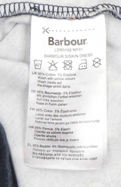 Barbour Women's Blue Floral Bird Print Shift Dress Size 12