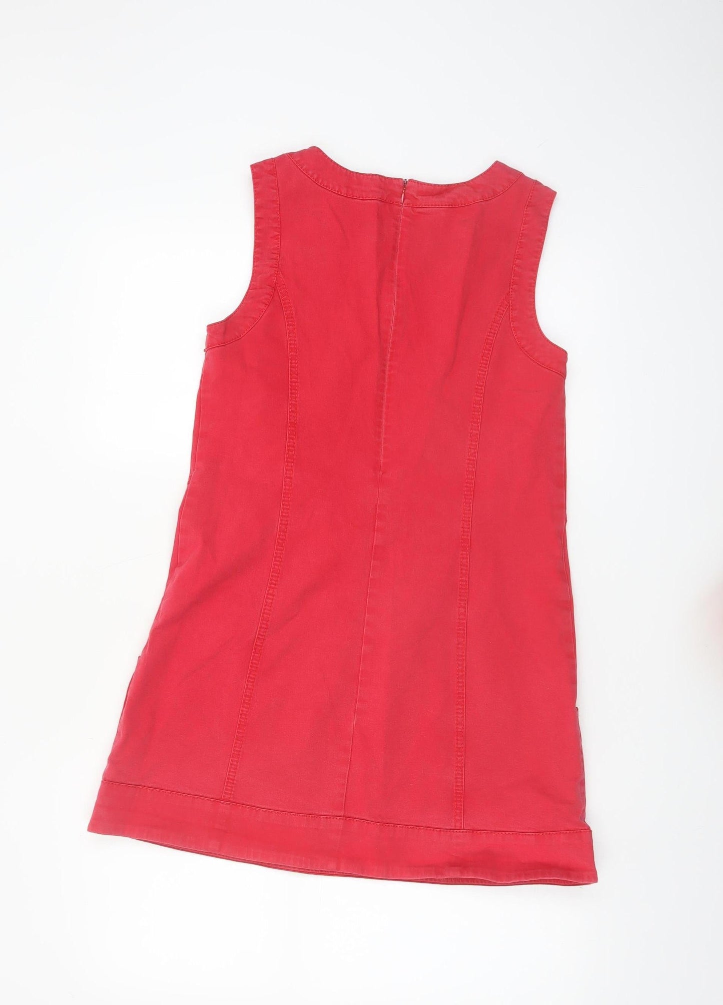 Sisley Women's Red Sleeveless Shift Dress Size S Short Casual