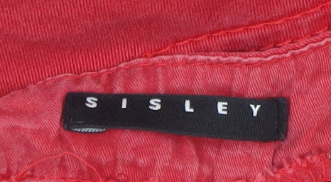 Sisley Women's Red Sleeveless Shift Dress Size S Short Casual