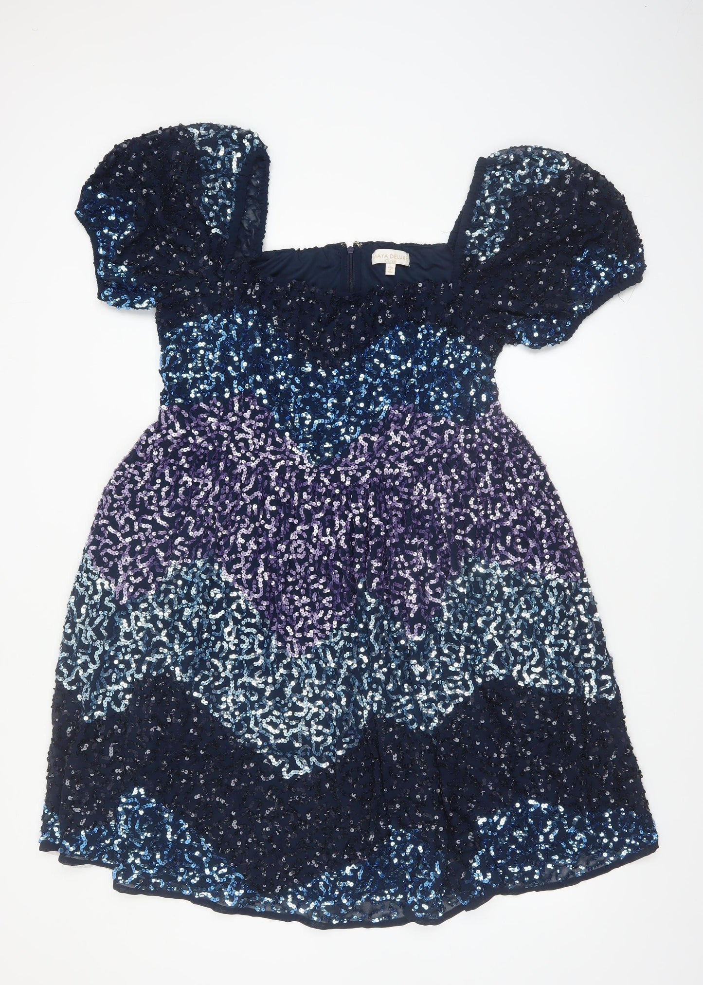 Maya Deluxe Women's Multicoloured Sequin A-Line Dress Size 16