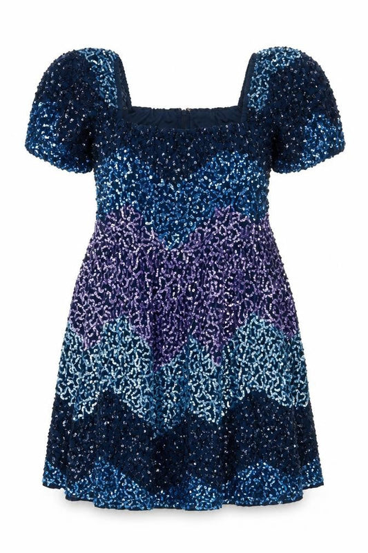 Maya Deluxe Women's Multicoloured Sequin A-Line Dress Size 16