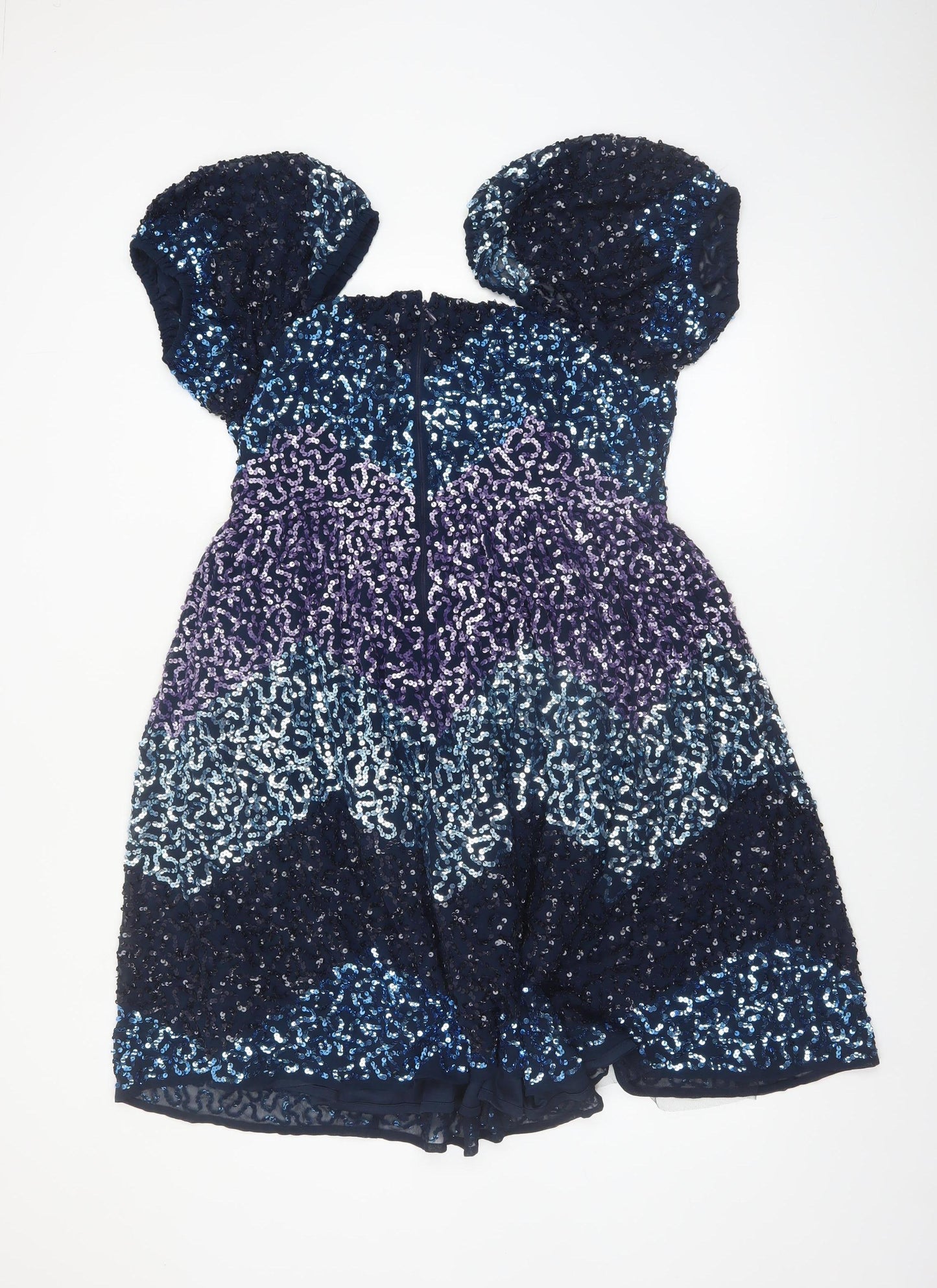 Maya Deluxe Women's Multicoloured Sequin A-Line Dress Size 16