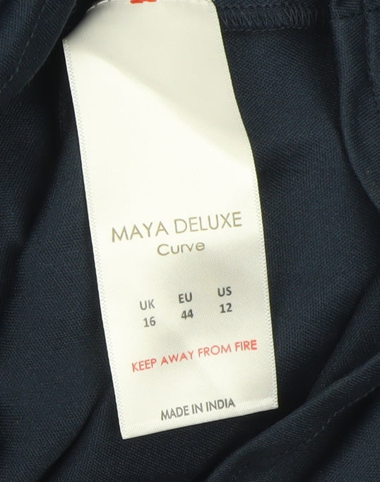 Maya Deluxe Women's Multicoloured Sequin A-Line Dress Size 16