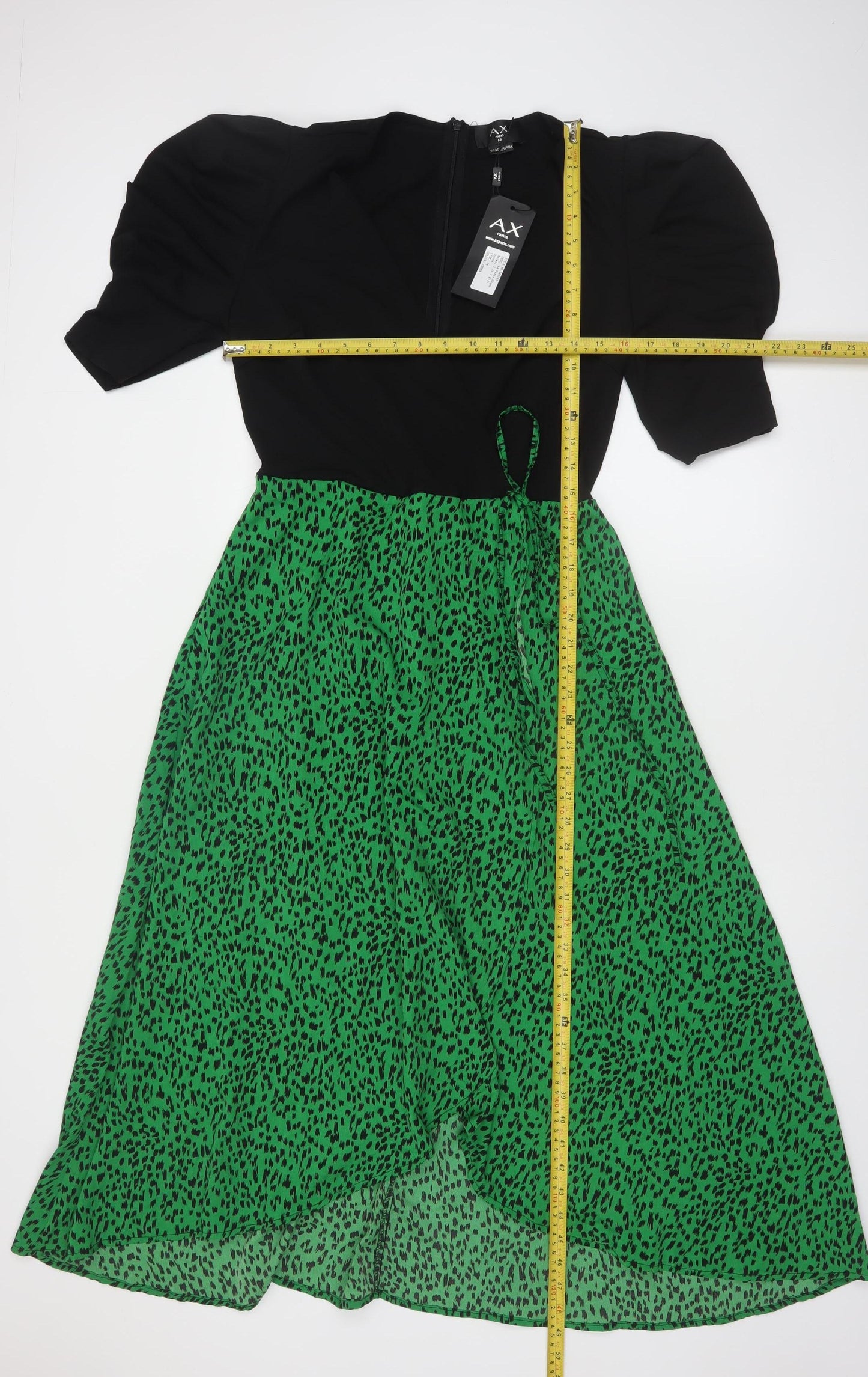 AX Paris Women's Green Animal Print Fit & Flare Midi Dress Size 14