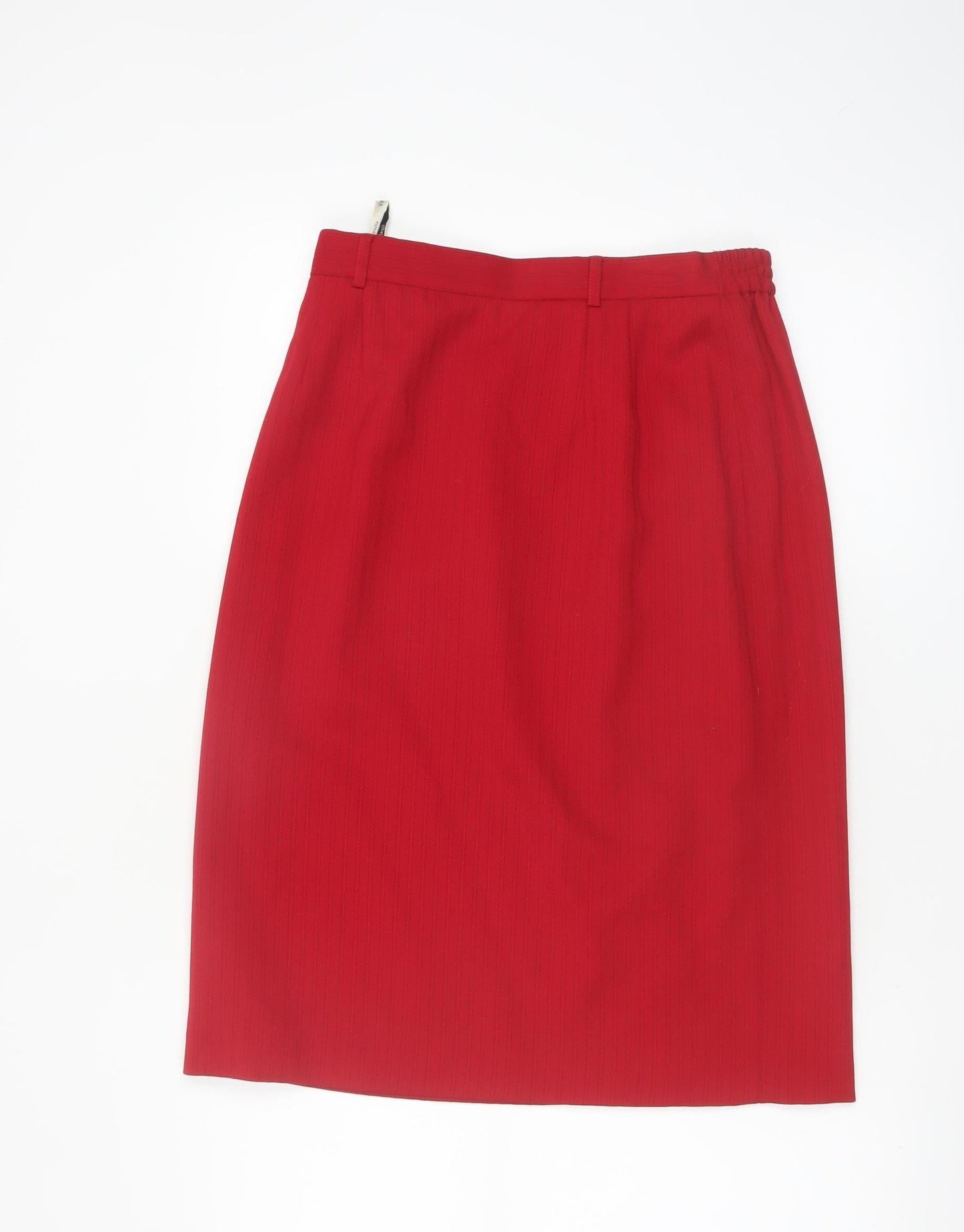 Viyella Women Red Wool Blend Petite Pencil Skirt UK12