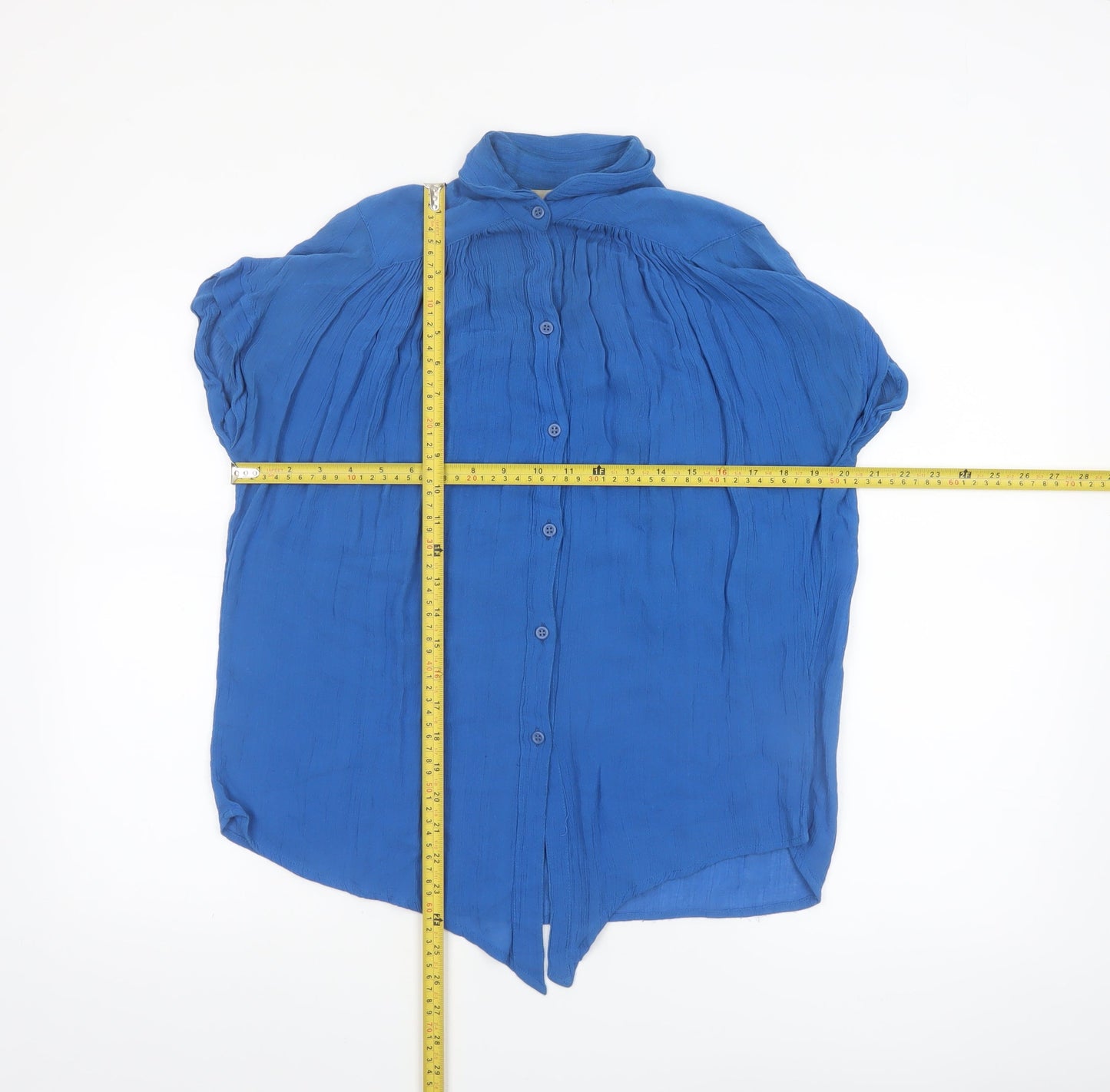 French Connection Women's Blue Viscose Tunic Blouse Size S
