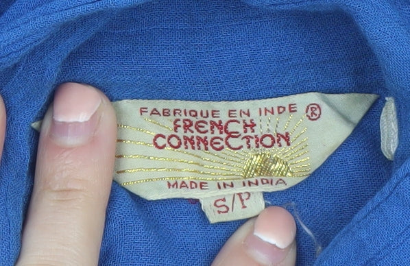 French Connection Women's Blue Viscose Tunic Blouse Size S