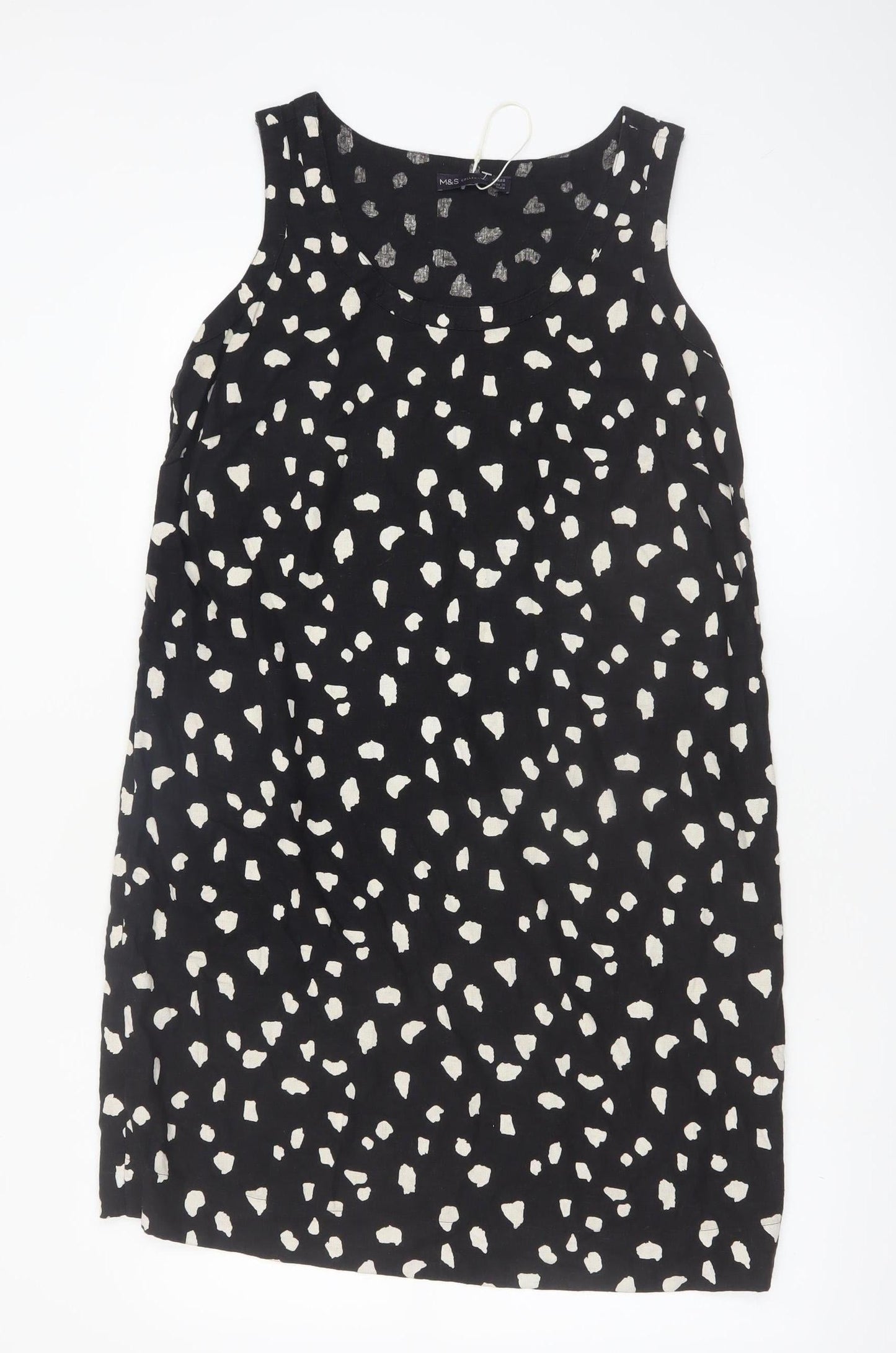 Marks and Spencer Women Black Viscose Shift Dress Size 12