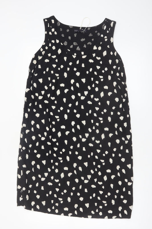 Marks and Spencer Women Black Viscose Shift Dress Size 12