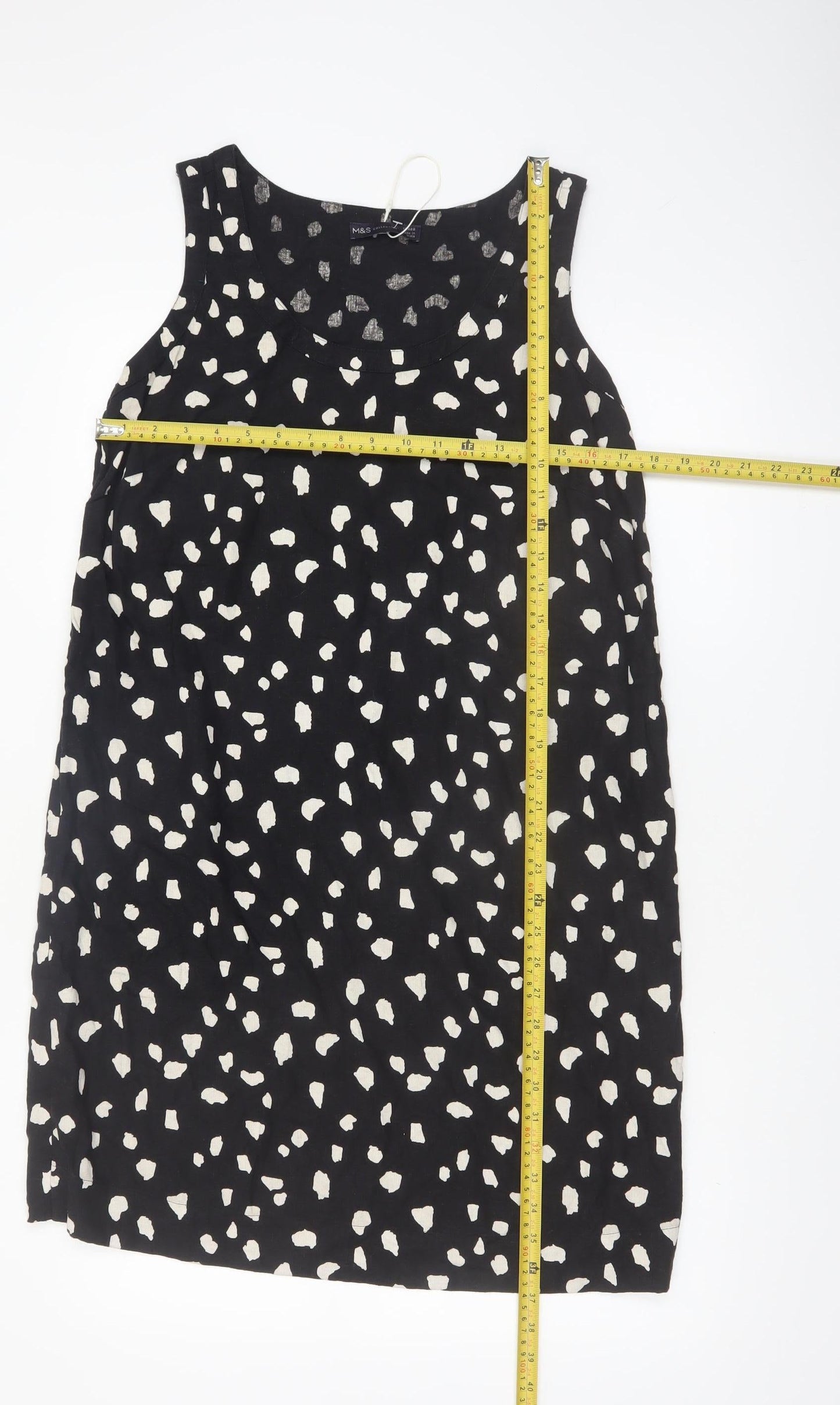 Marks and Spencer Women Black Viscose Shift Dress Size 12