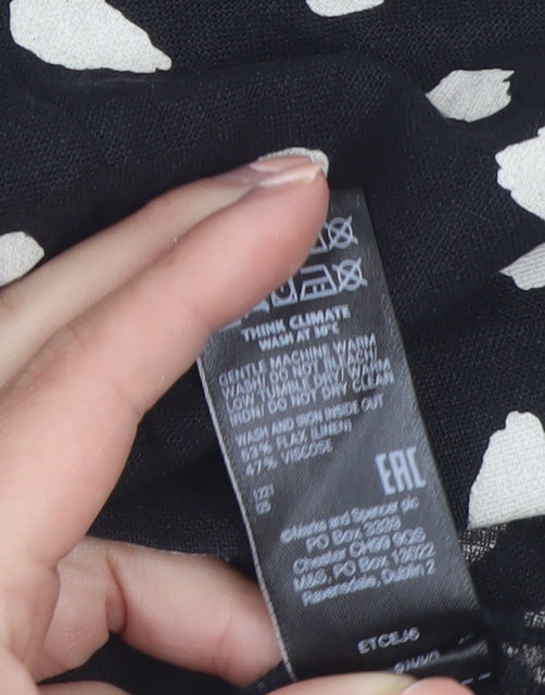 Marks and Spencer Women Black Viscose Shift Dress Size 12