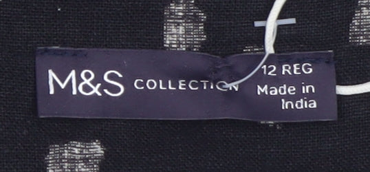 Marks and Spencer Women Black Viscose Shift Dress Size 12