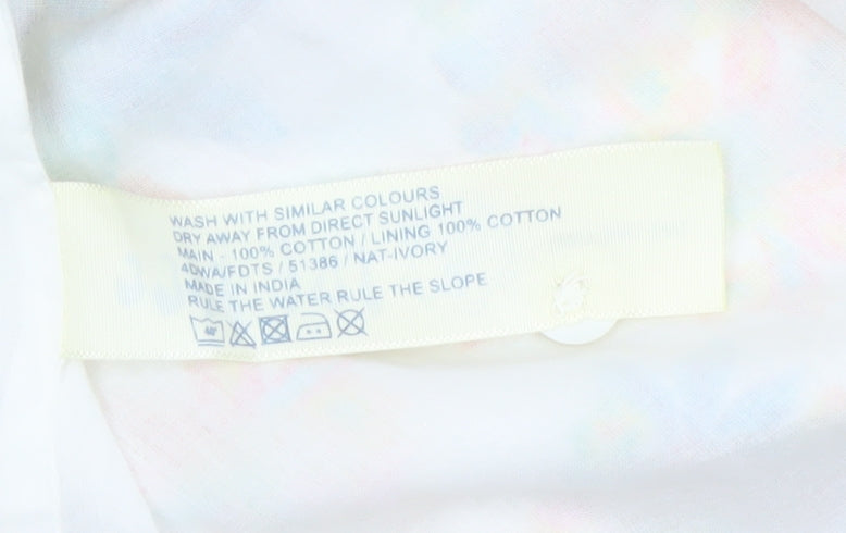 Fat Face Women’s Ivory Floral A-Line Cotton Summer Dress Size 10