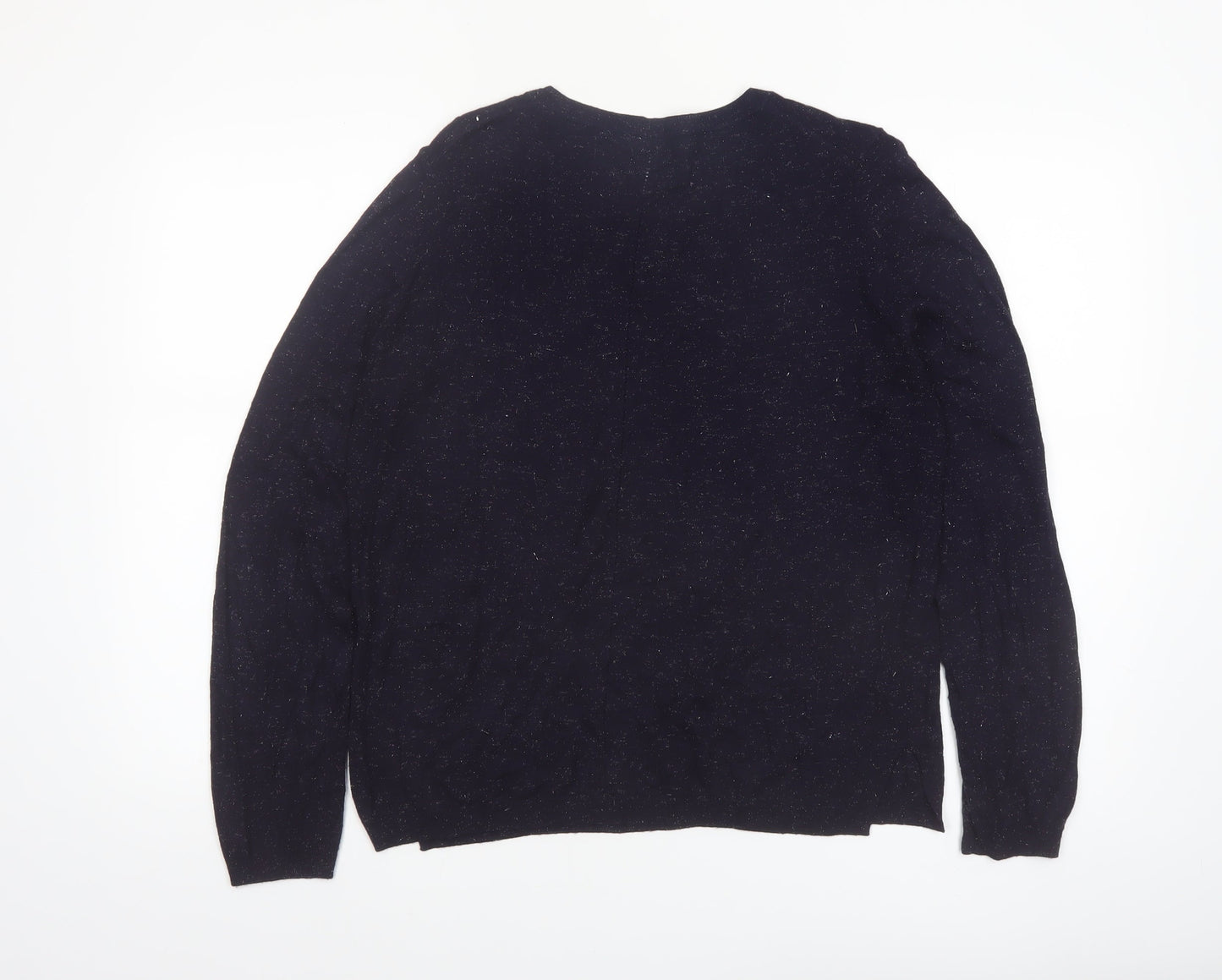 Whistles Women Black Wool Blend Crew Neck Jumper Size 14