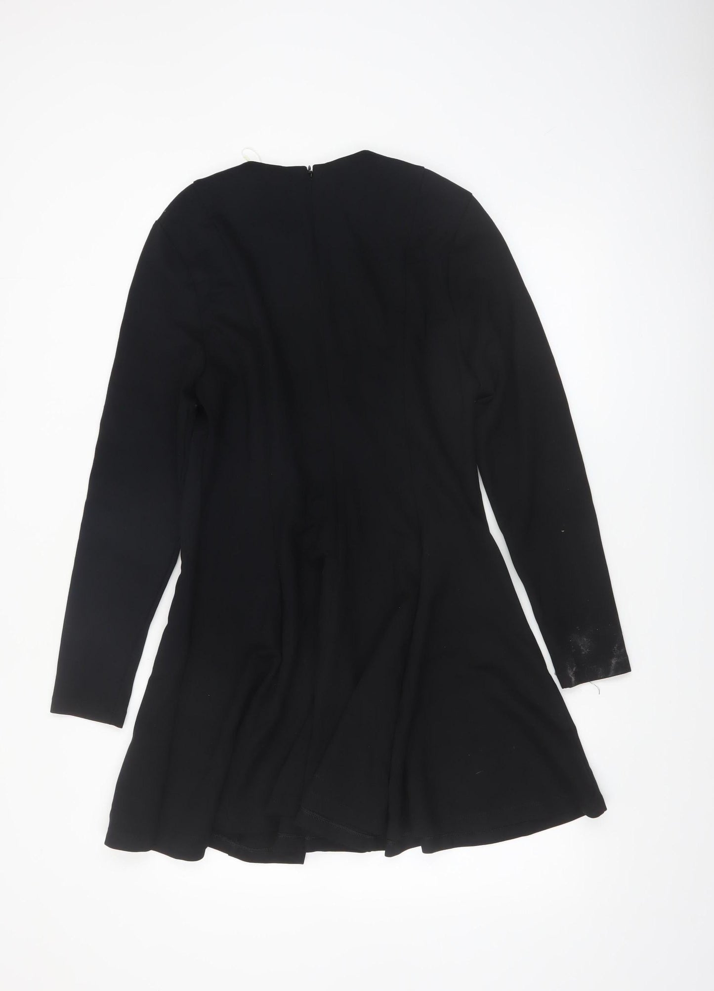 Marks and Spencer Women Black Size 16 Fit & Flare Long Sleeve Dress