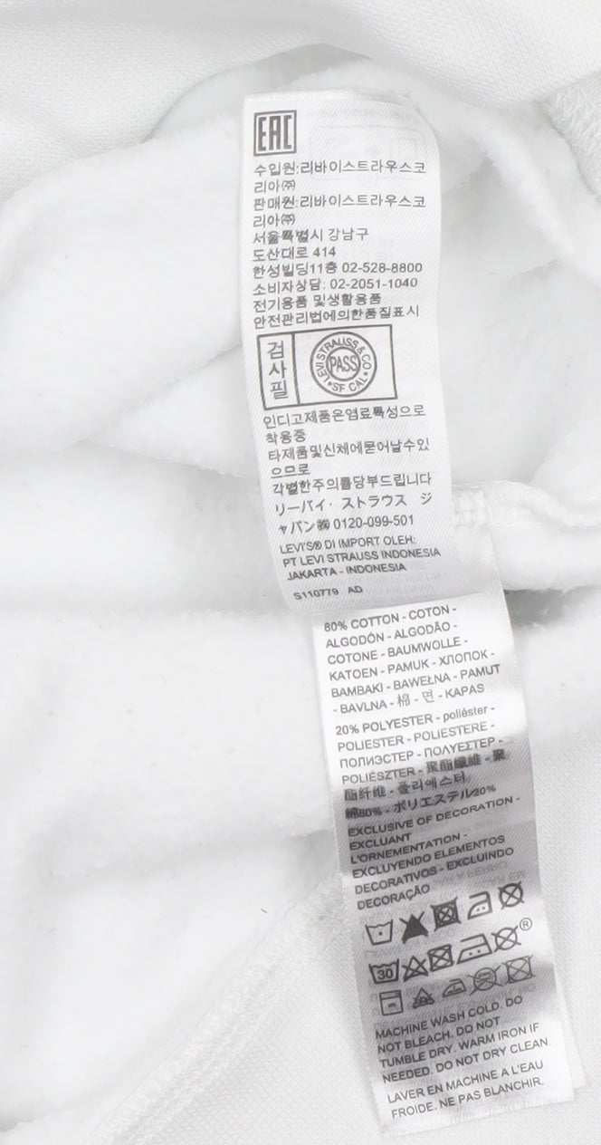 Levi's Women's White XS Cotton Blend Pullover Sweatshirt