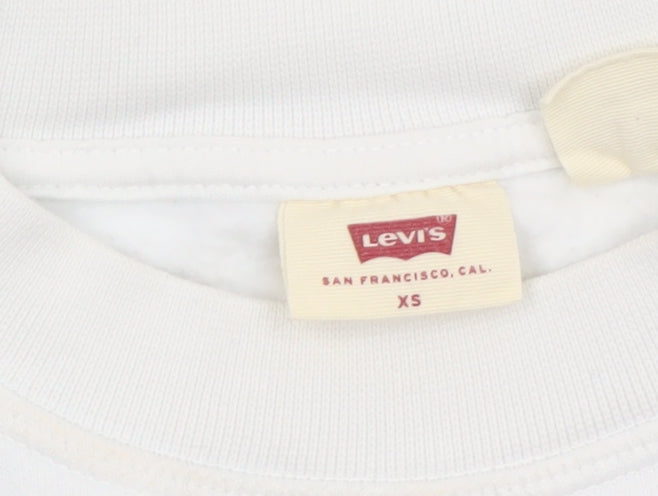 Levi's Women's White XS Cotton Blend Pullover Sweatshirt