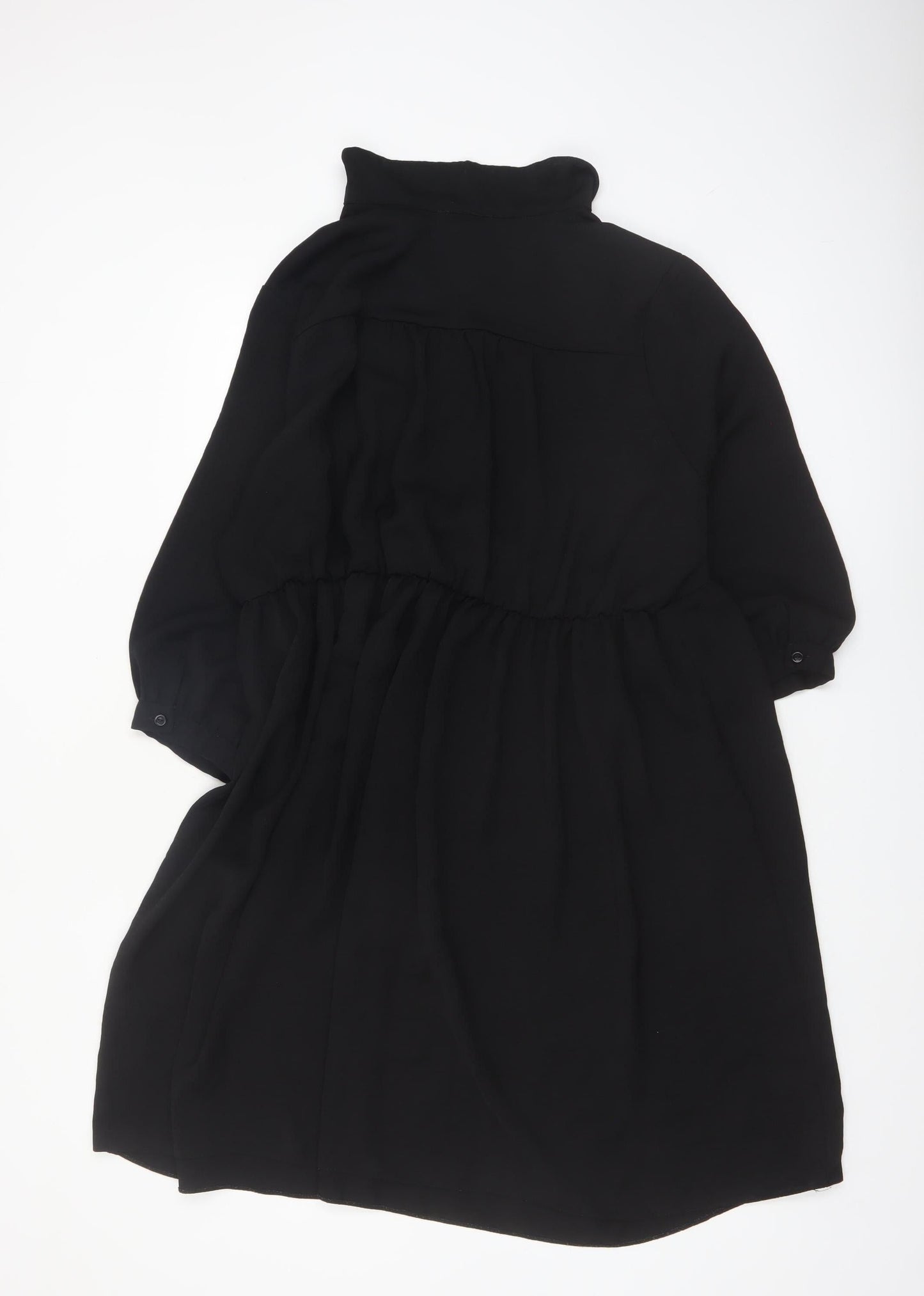New Look Women’s Black Maternity Shirt Dress UK 16 Button Up 3/4 Sleeve