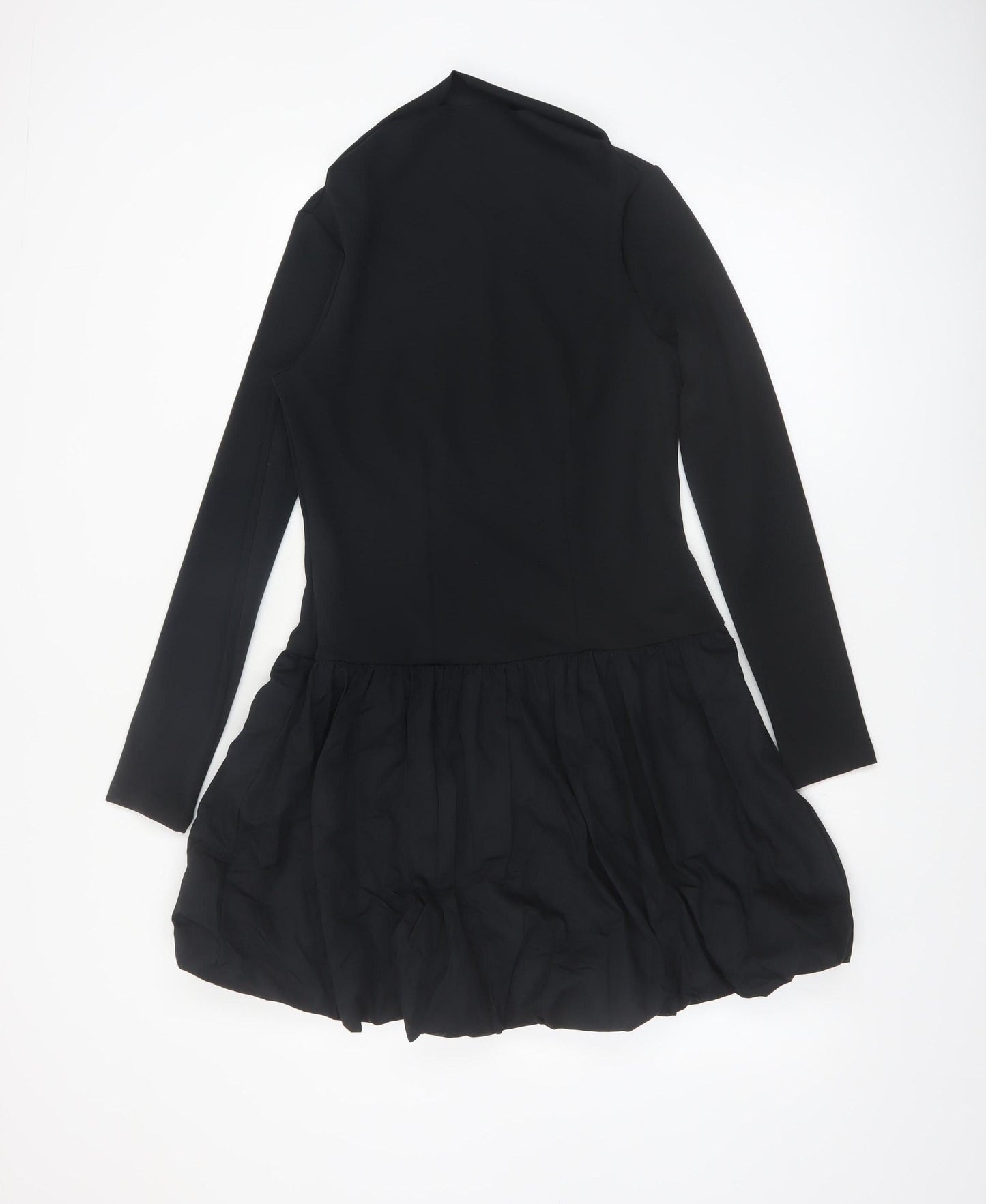 Marks and Spencer Women’s Black Size 12 Bubble Hem Long Sleeve Dress