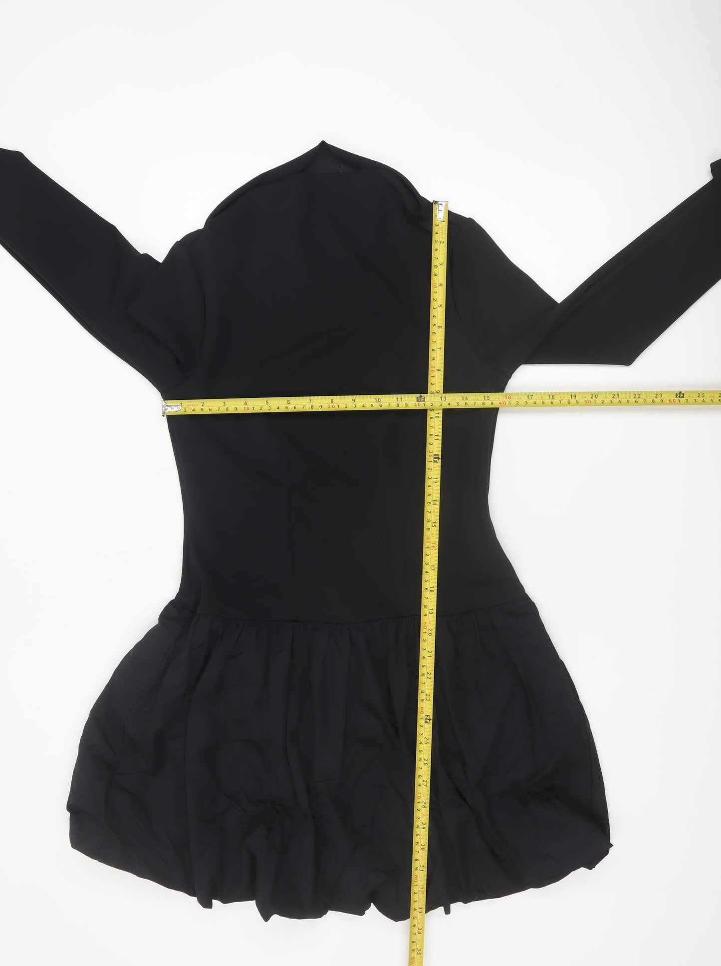 Marks and Spencer Women’s Black Size 12 Bubble Hem Long Sleeve Dress