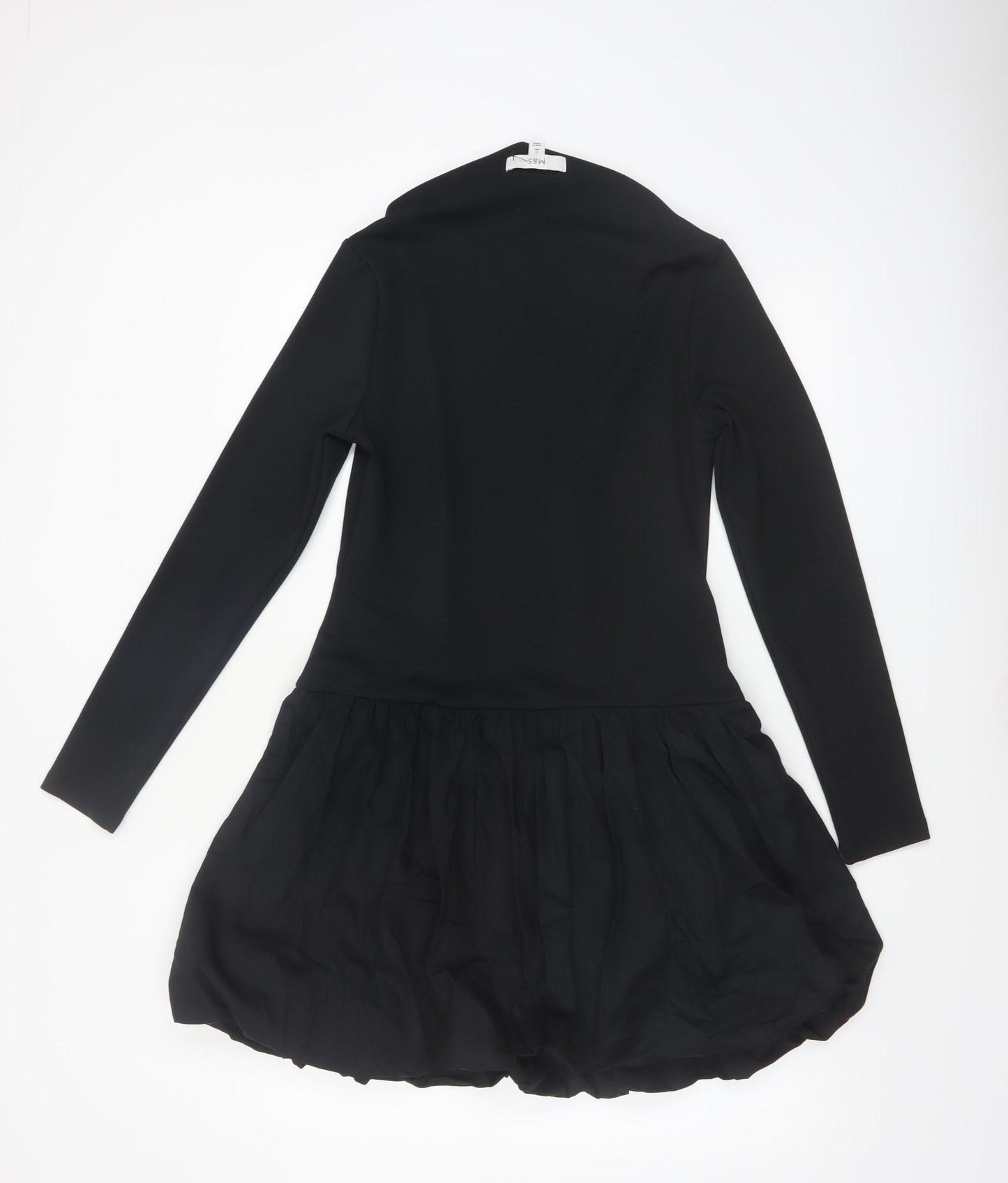 Marks and Spencer Women’s Black Size 12 Bubble Hem Long Sleeve Dress