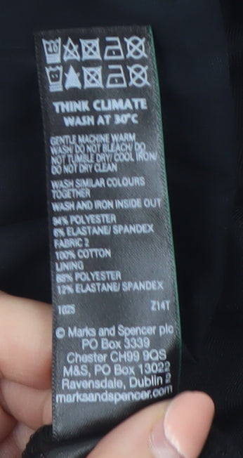 Marks and Spencer Women’s Black Size 12 Bubble Hem Long Sleeve Dress