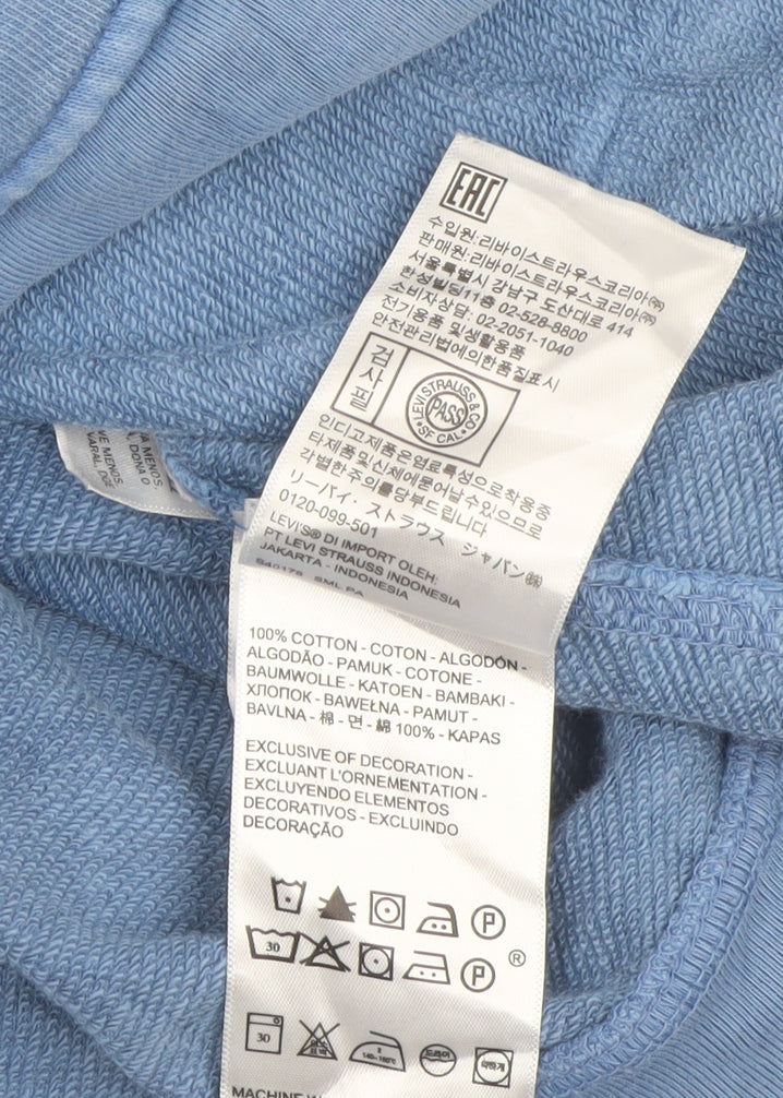 Levi's Men's Blue Pullover Hoodie XL Cotton Logo Casual