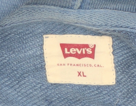 Levi's Men's Blue Pullover Hoodie XL Cotton Logo Casual