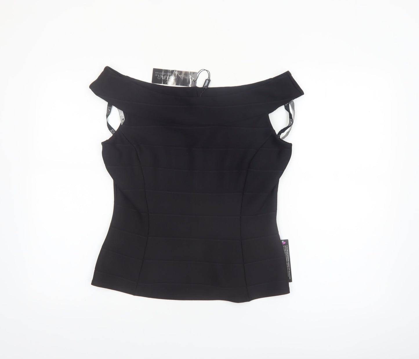 Star by Julien Macdonald Black Off Shoulder Slim Fit Women's Size 14 Top