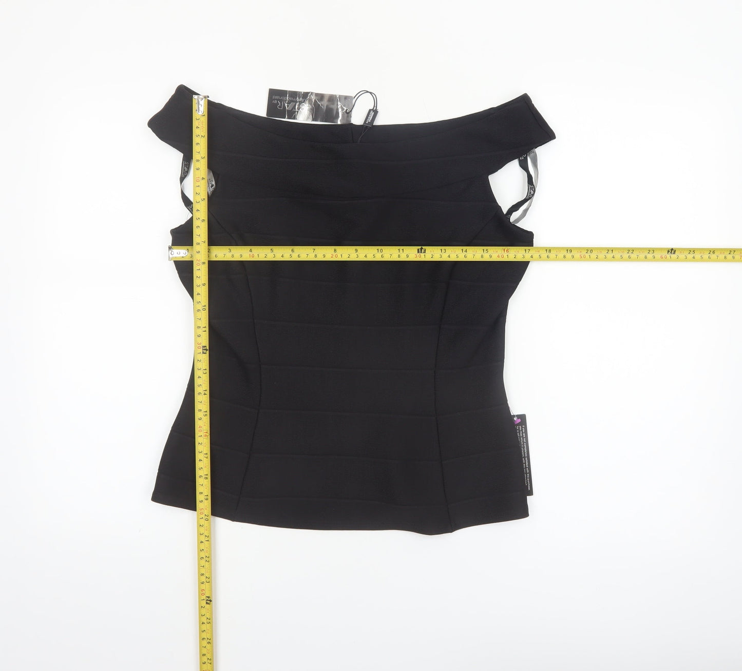 Star by Julien Macdonald Black Off Shoulder Slim Fit Women's Size 14 Top