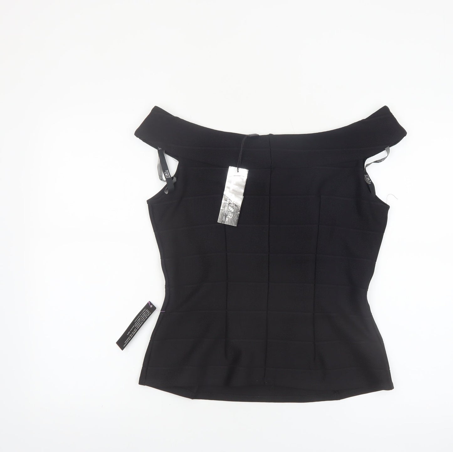 Star by Julien Macdonald Black Off Shoulder Slim Fit Women's Size 14 Top