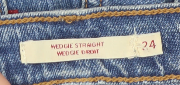 Levi Strauss Women’s Blue 24 High Rise Wedgie Straight Denim Jeans