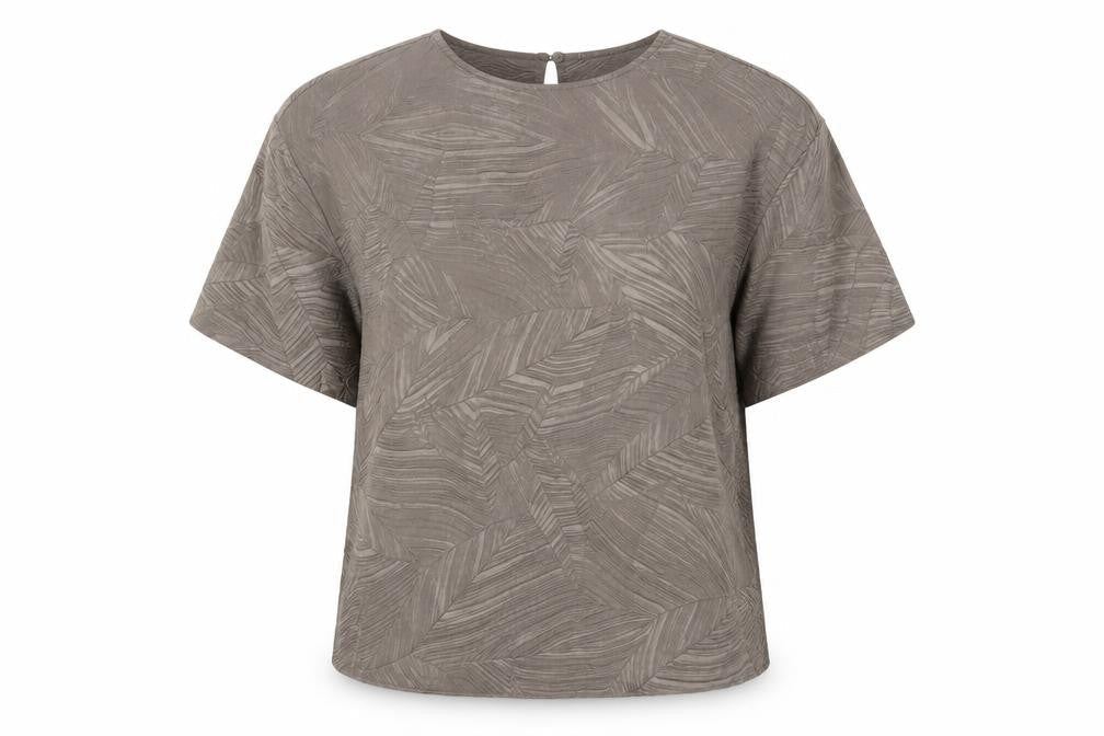 Marks & Spencer Womens Brown Geometric Blouse Size 10 Regular