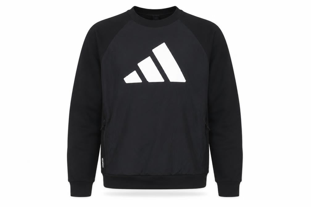 Adidas Men’s Black Large Pullover Sweatshirt Crew Neck Logo Sports Top