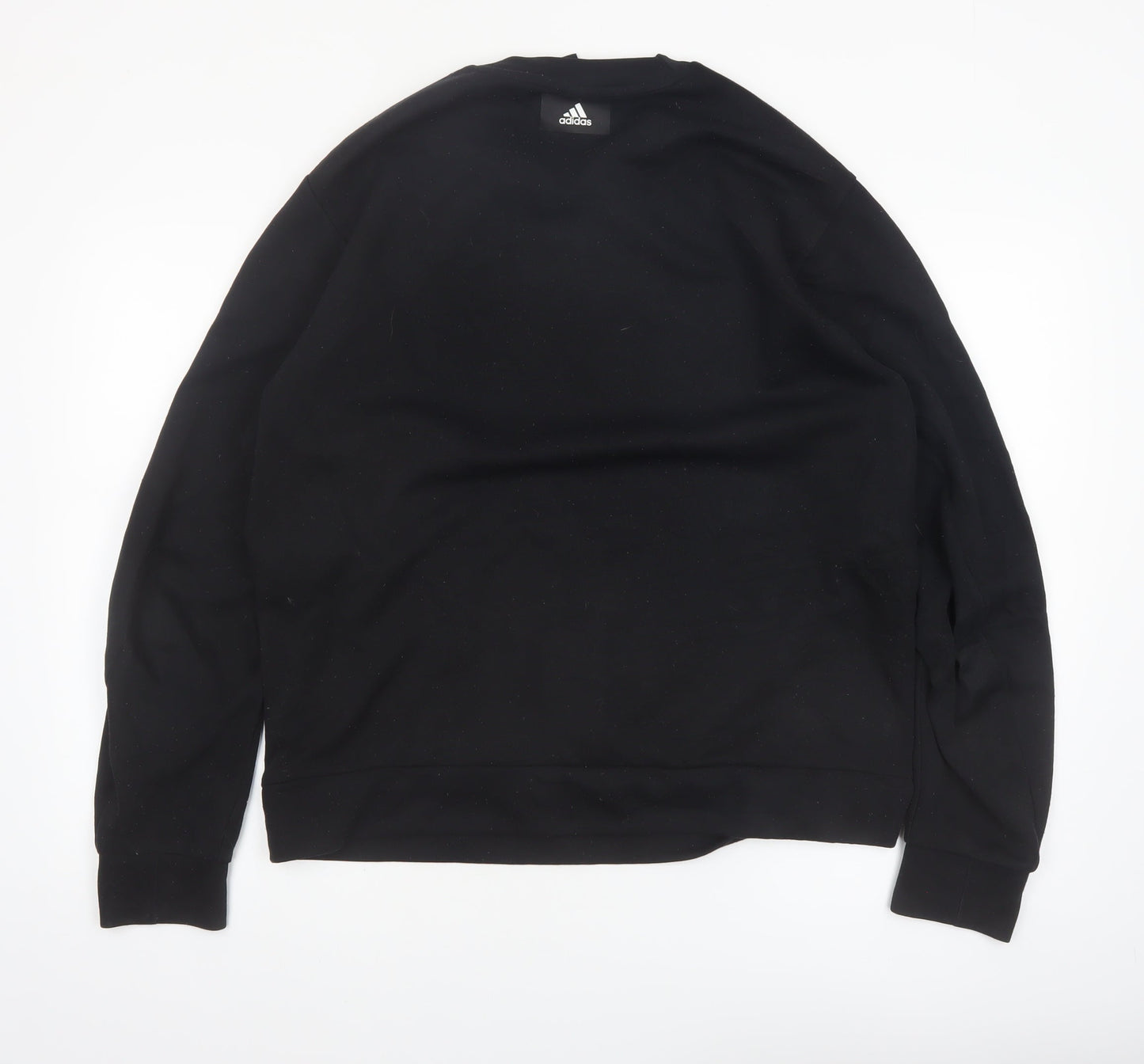 Adidas Men’s Black Large Pullover Sweatshirt Crew Neck Logo Sports Top