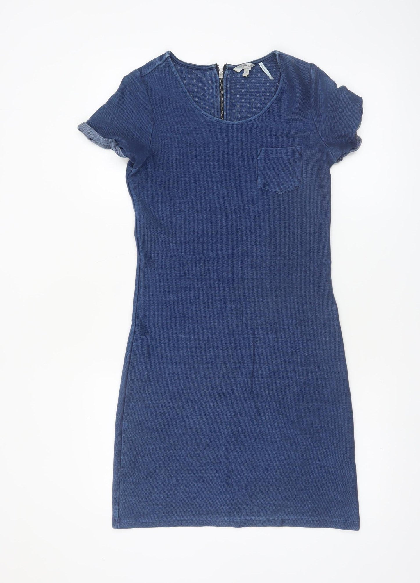FatFace Womens Blue Short Sleeve Cotton T-Shirt Dress Size 6