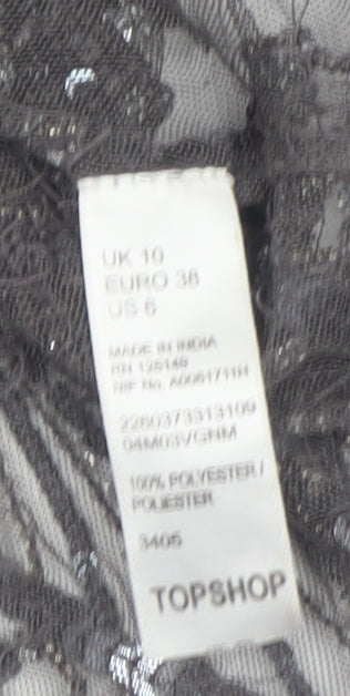 Topshop Women’s Grey Sequin Beaded Cropped Tank Top UK 10